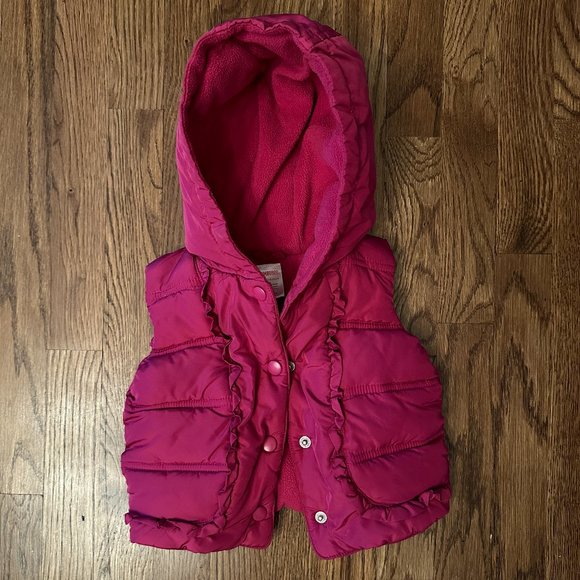 Gymboree pink puffer vest for girls size 12/24 months - Picture 1 of 3
